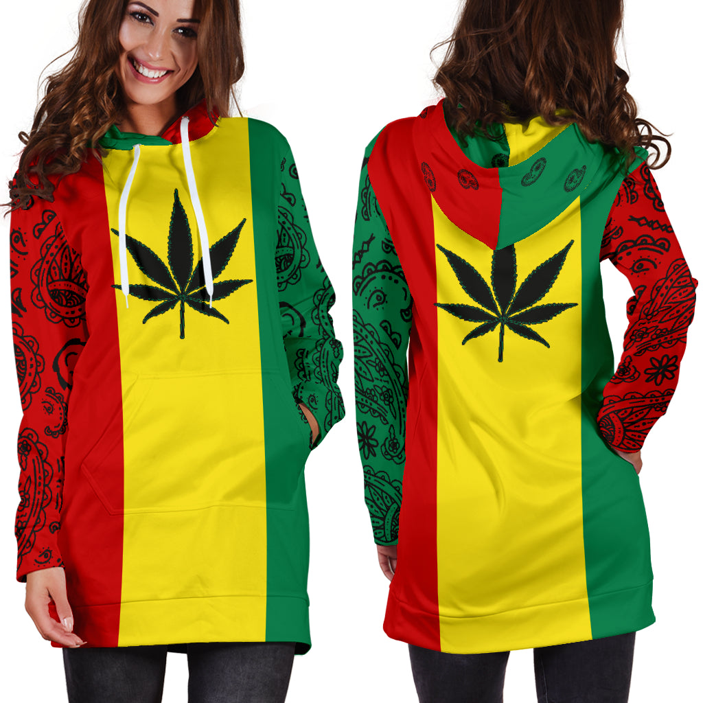 Rasta 420 Bandana Hoodie Dress