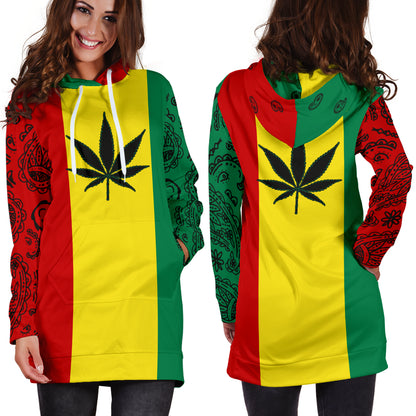 Rasta 420 Bandana Hoodie Dress