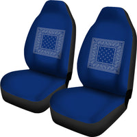 blue and gray seat cover