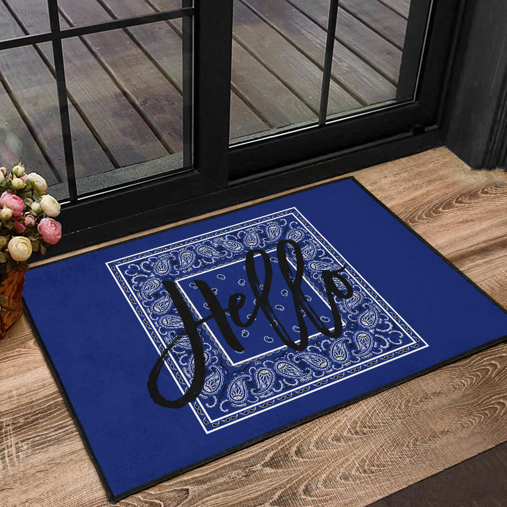 Royal Blue Bandana Door Mats