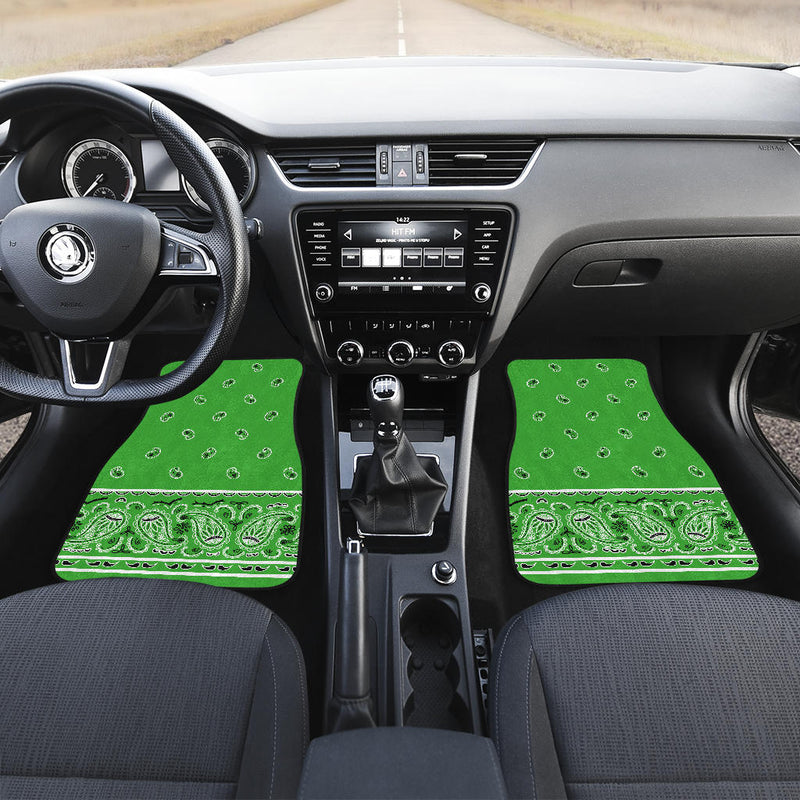 bright green car floor mats