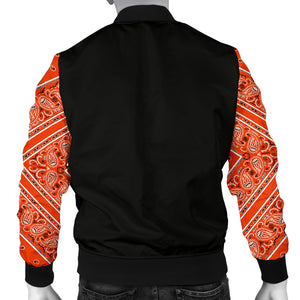 Men's Perfect Orange Bandana Sleeved Bomber Jacket