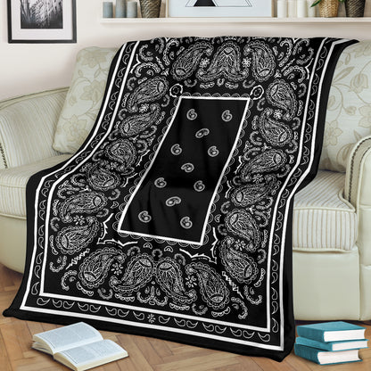 Black Bandana Throw Blanket