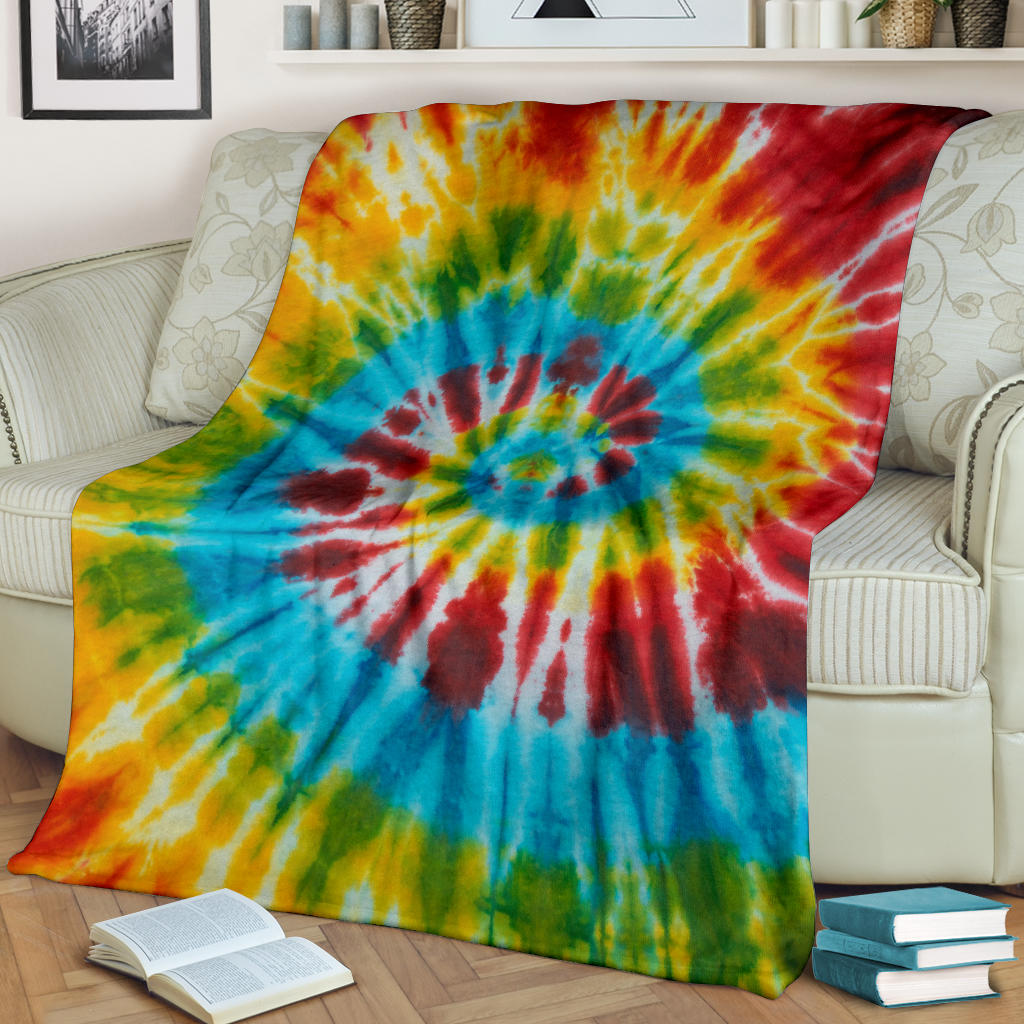 Classic Tie Dye Fleece Throw