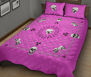 pink bandana with skulls bedspread