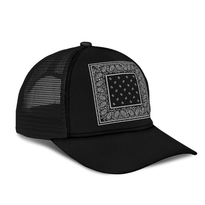 Black Bandana Simple Mesh Back Cap