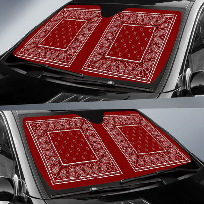 Maroon Bandana Car Window Shade