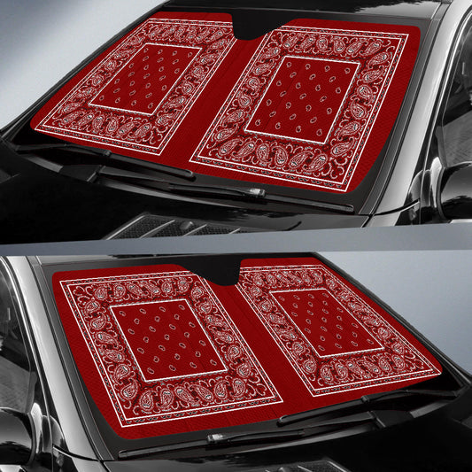 Maroon Bandana Car Window Shade