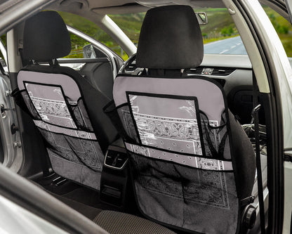 Classic Gray  Bandana Car Seat Organizers