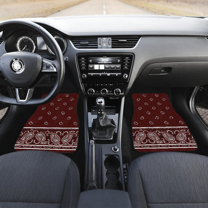 burgundy bandana auto floor mats