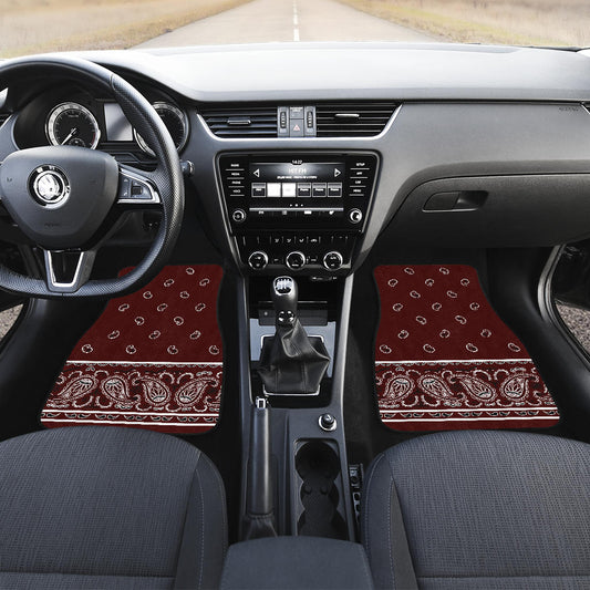 burgundy bandana auto floor mats