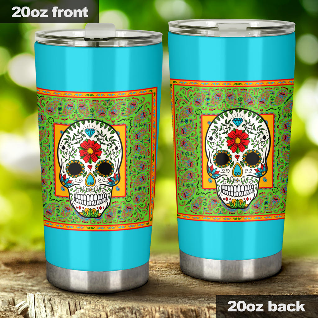 sugar skull insulated cups