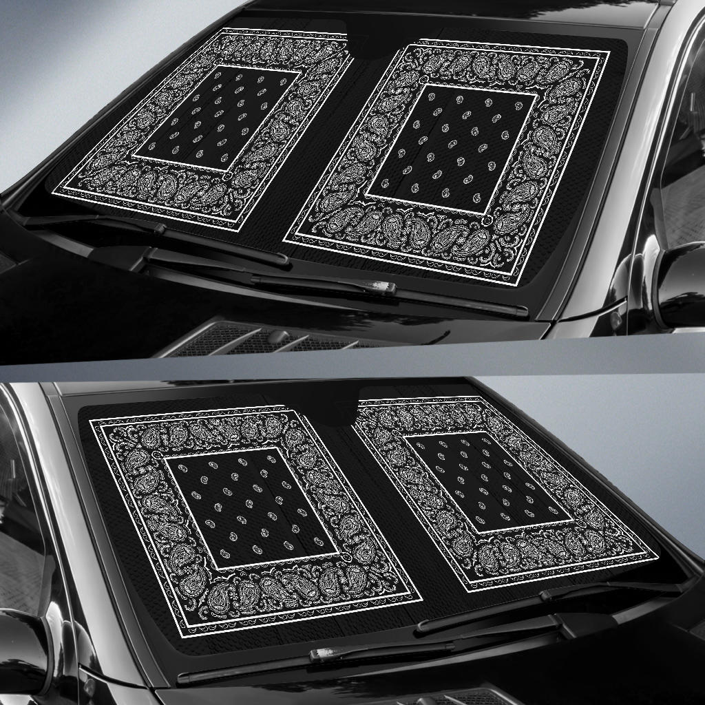 Black Bandana Car Window Shade