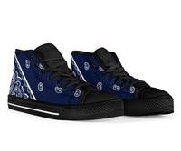 Navy Blue Bandana High Top Sneakers