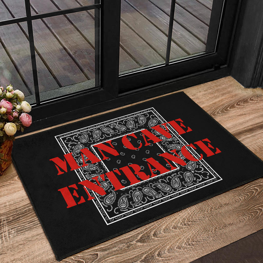 Black Bandana Door Mats