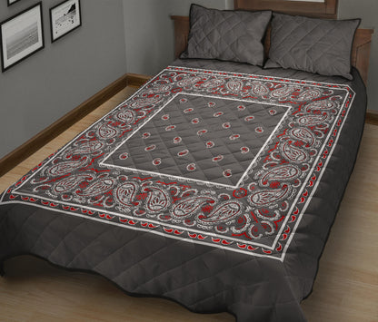 Quilt Set - Wicked Gray Bandana Quilt w/Shams