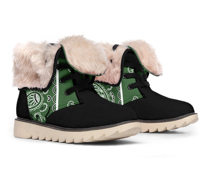 Classic Green Bandana Women's Winter Boots