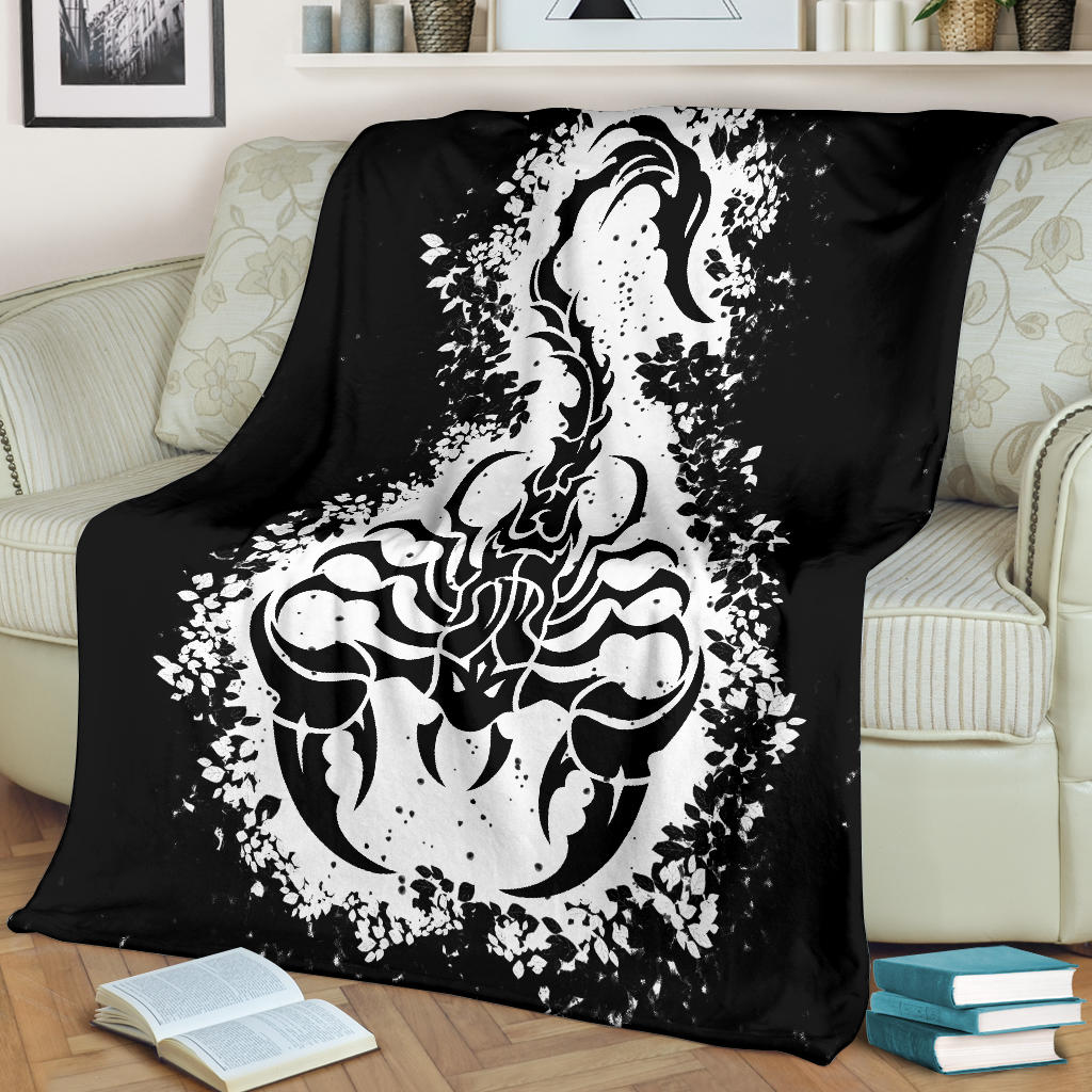 Scorpion Tattoo Tribal Throw Blanket