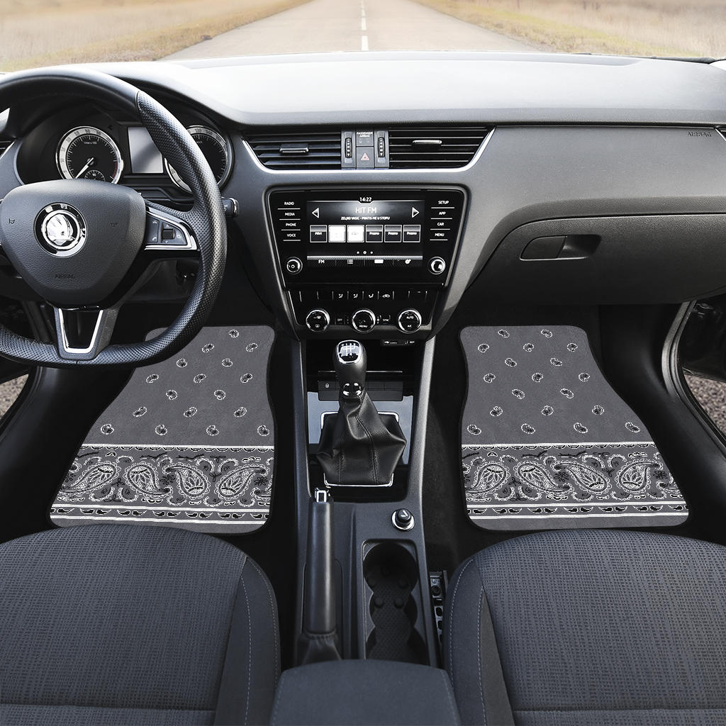 gray muscle car floor mats