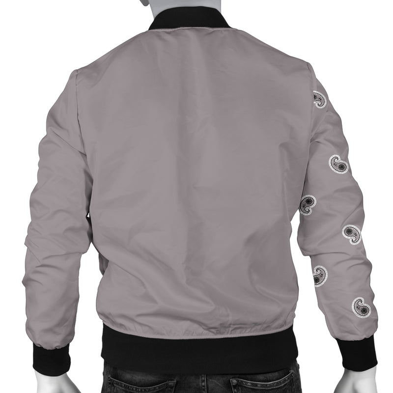 Asymmetrical Classic Gray Bandana Men's Bomber Jacket