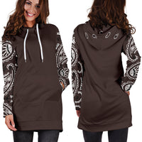 Front and Back Brown Bandana Hoodie Dress