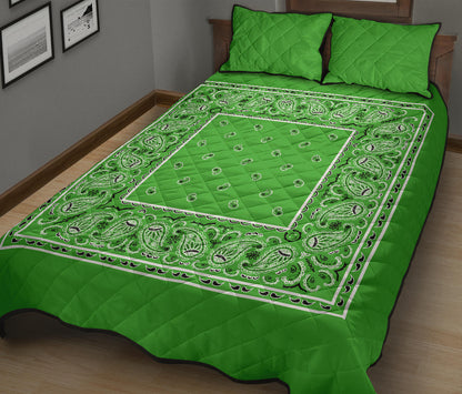 Quilt Set - Lime Green Bandana Quilt w/Shams
