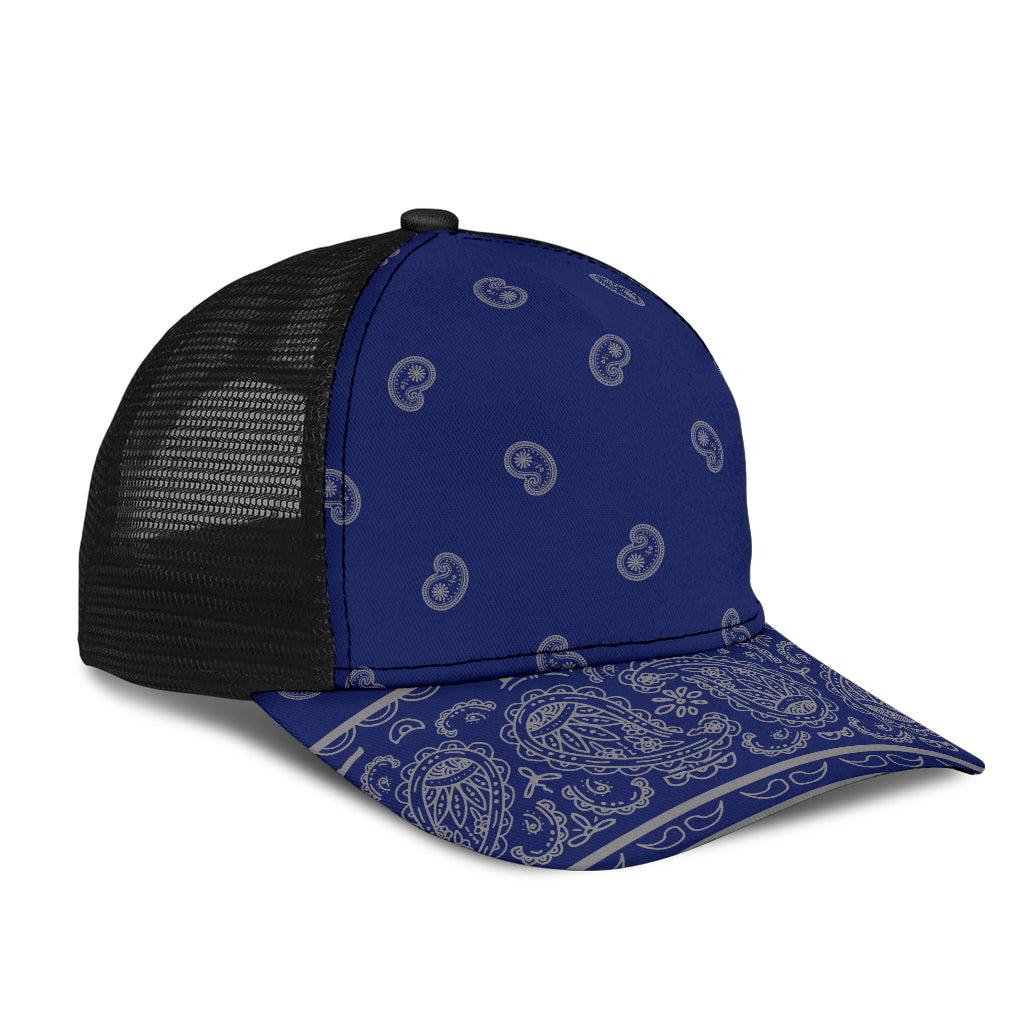 Blue and Gray Bandana Overload Mesh Back Cap