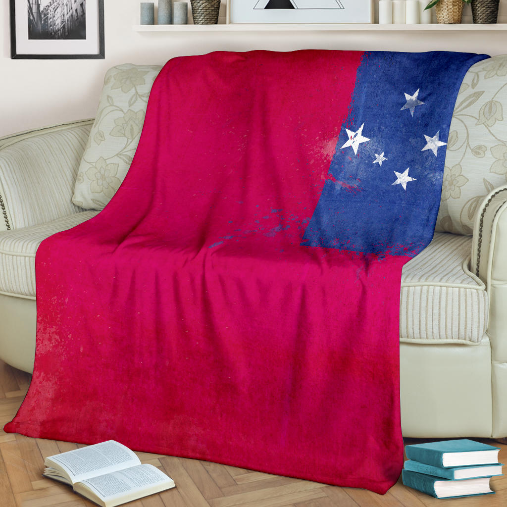 Samoa Flag Fleece Throw Blanket