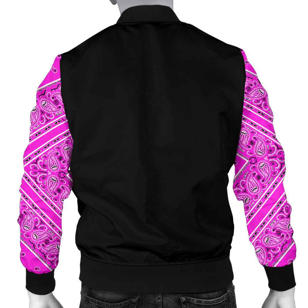 Men's Abruptly Pink Bandana Sleeved Bomber Jacket