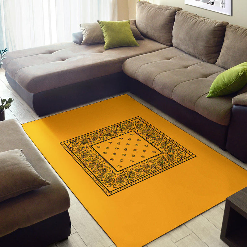 yellow and black area rug