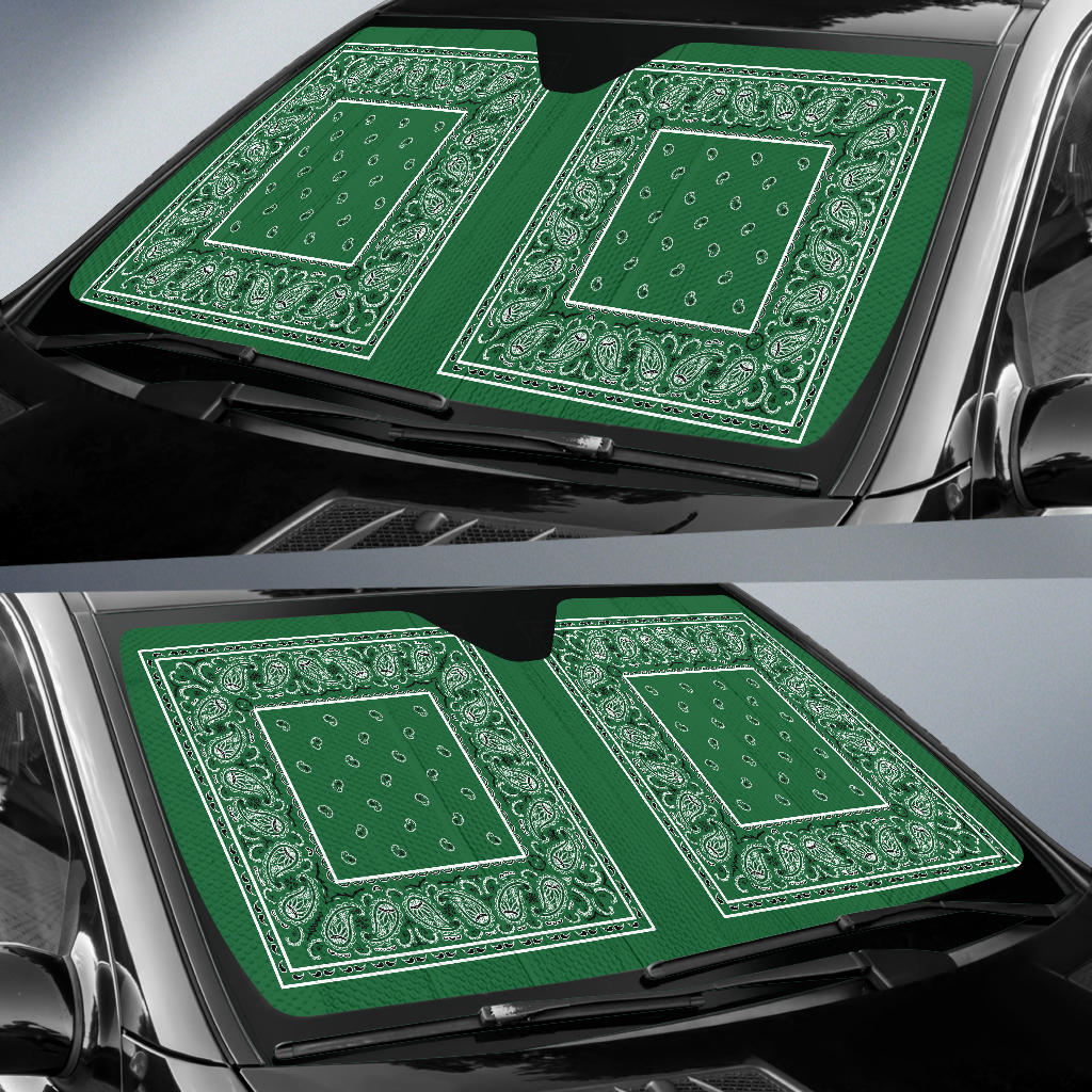 Classic Green Bandana Car Window Shade