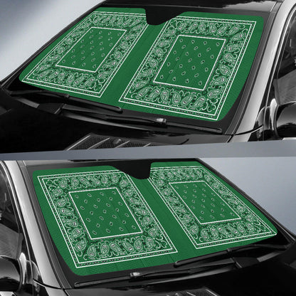 Classic Green Bandana Car Window Shade
