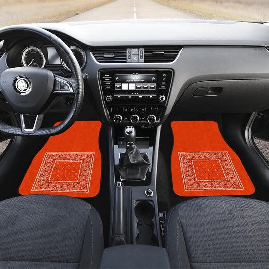 orange bandana lowrider floor mats