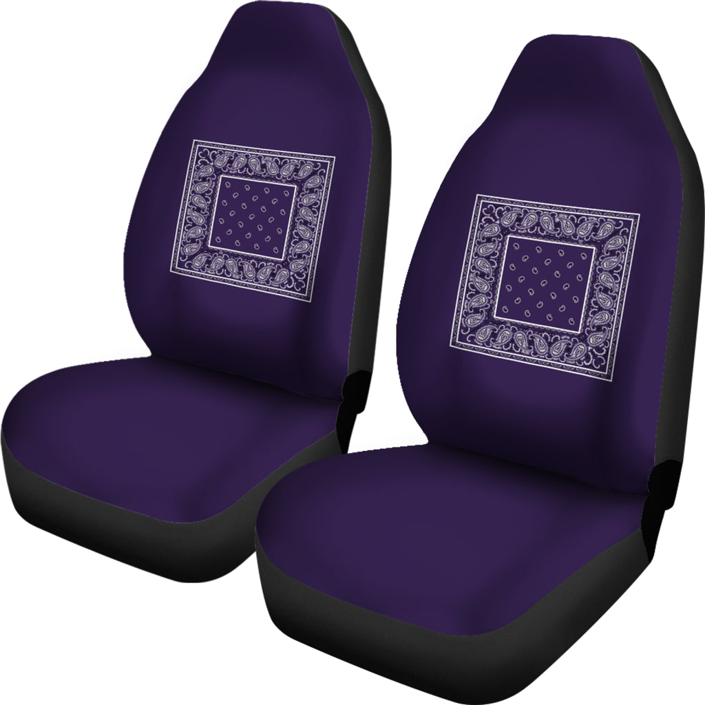 Royal Purple Bandana Car Seat Covers - Minimal