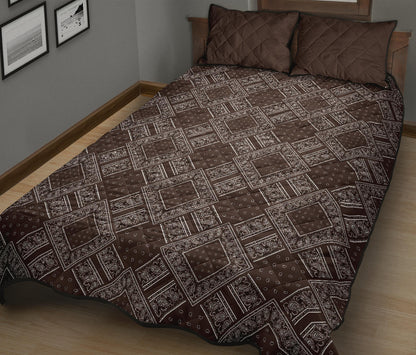 Quilt Set - Coffee Brown Bandana DB Quilt w/Shams