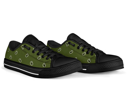 Canvas Low Top Sneakers -Army Green Paisley