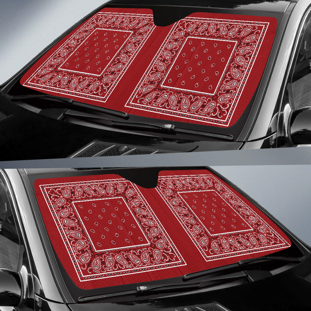 Classic Red Bandana Car Window Shade