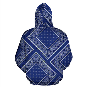 Royal Blue Bandana Patch Pullover Hoodie
