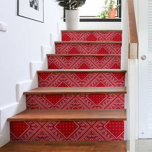 red bandana stair step stickers