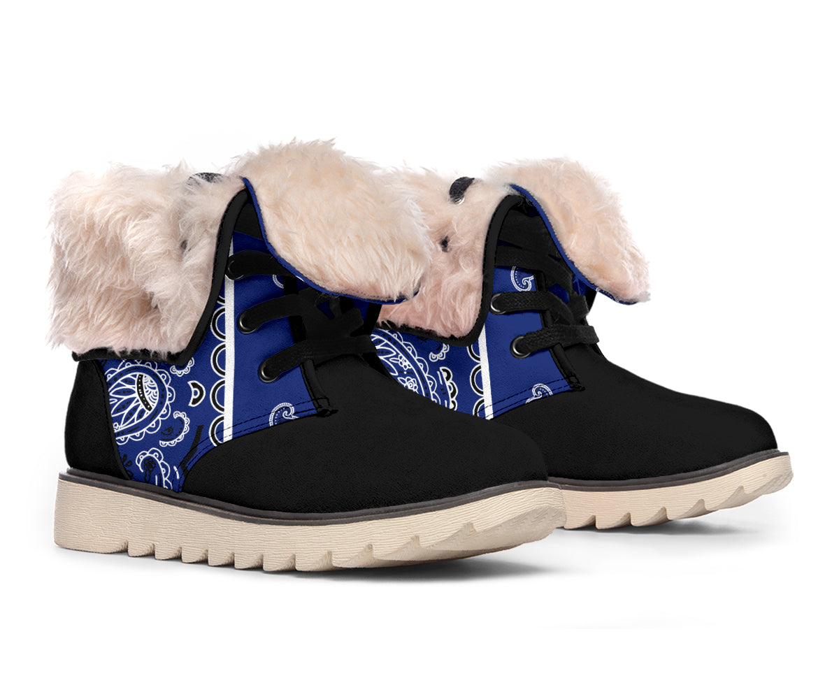 Royal Blue Bandana Women's Winter Boots