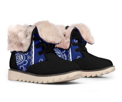 Royal Blue Bandana Women's Winter Boots