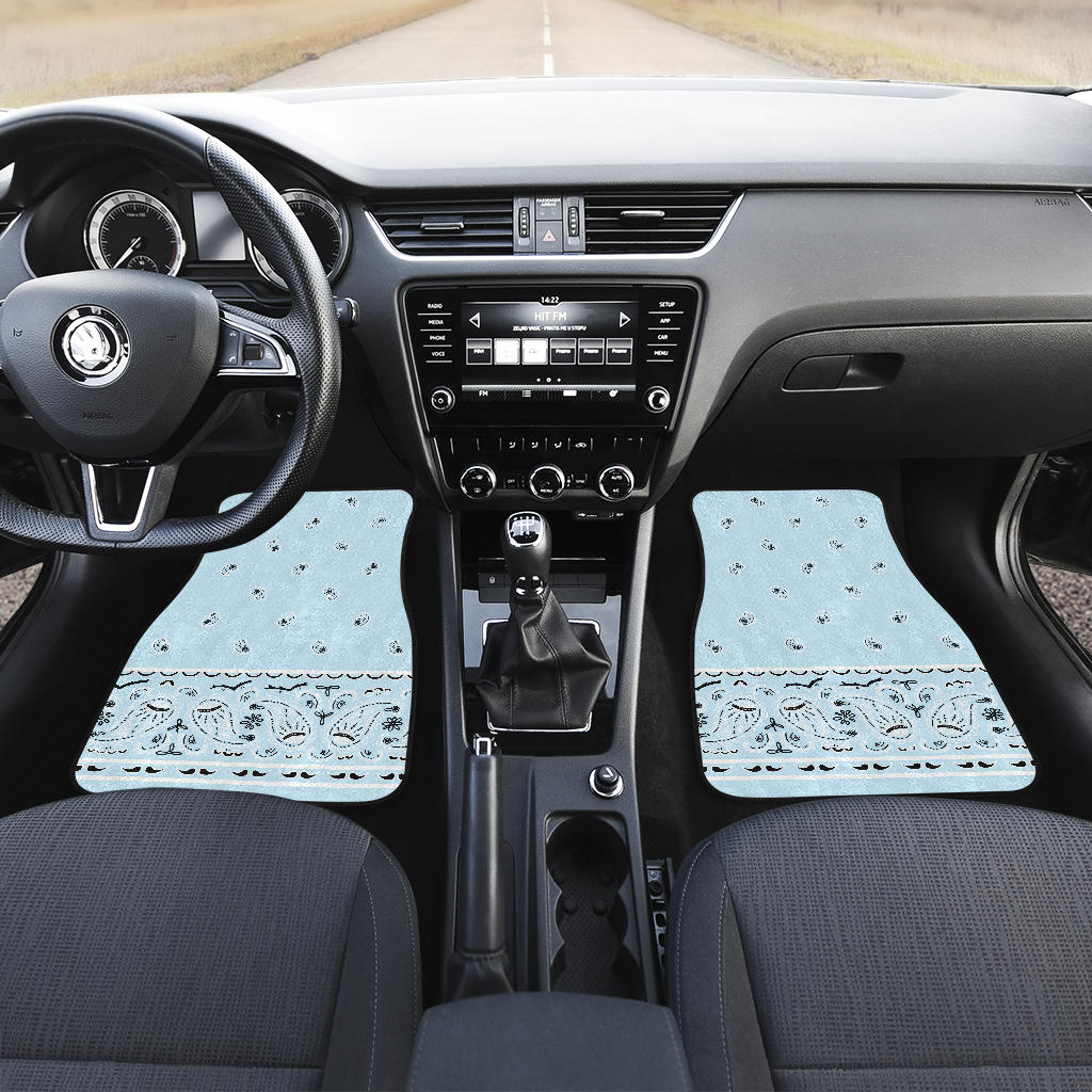 light blue floor mats