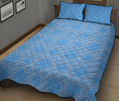 Quilt Set - Lt Blue Bandana DB Quilt w/Shams