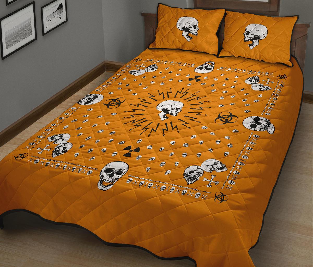 orange bandana quilt with shams