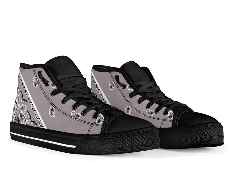 Gray Bandana High Top Sneakers | The Bandana Blanket Company