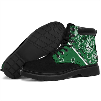 Classic Green Bandana Black Out All Season Boots