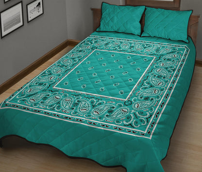 Quilt Set - Turquoise Bandana Quilt w/Shams