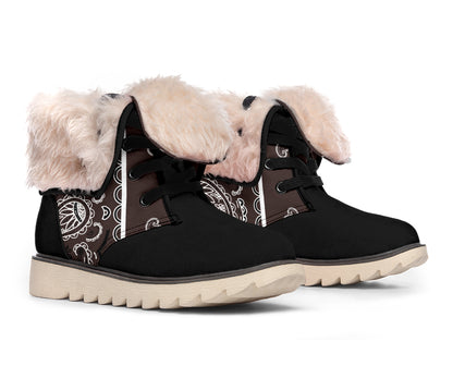 Coffee Brown Bandana Women's Winter Boots