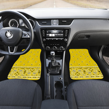 Quad Sunshine Yellow Bandana Car Mats