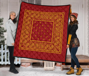 Red and Gold Bandana Quilt